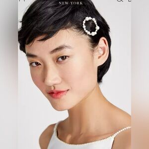 Kate Spade Pearl Caviar Round Barrette NWT